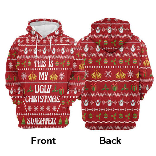 FUNSTUFFPRINT 3D Wolf Christmas Is Coming All Over 3D Hoodie and Zip Hoodie