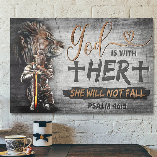 Woman Warrior - God Is With Her - Bible Verse Canvas - Scripture Canvas Wall Art
