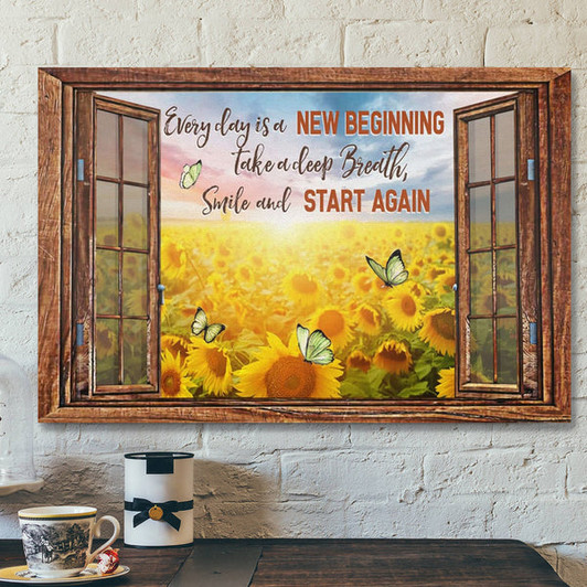 Bible Verse Canvas - Every Day Is A New Beginning Canvas Art - Scripture Canvas Wall Art