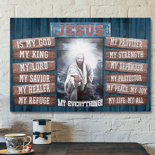 Bible Verse Canvas - Jesus My God My Lord My All Canvas Wall Art - Scripture Canvas Wall Art