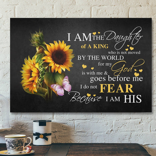 Bible Verse Canvas - Daughter Of King Canvas Wall Art - Scripture Canvas Wall Art