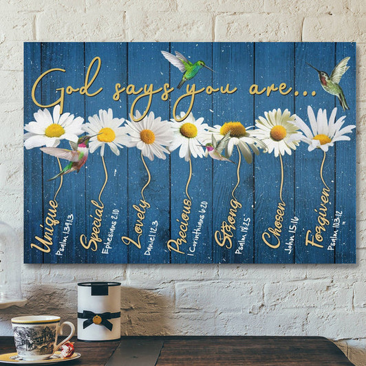 Bible Verse Canvas - God Says You Are Canvas Wall Art - Scripture Canvas Wall Art