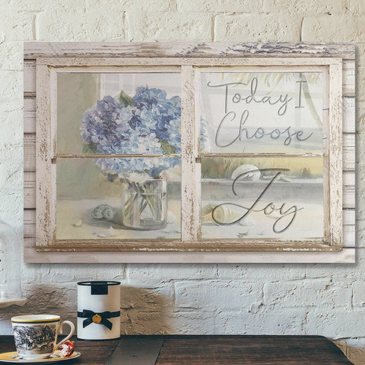 Bible Verse Wall Art Canvas - Beautiful Flower - Today I Choose Joy Canvas