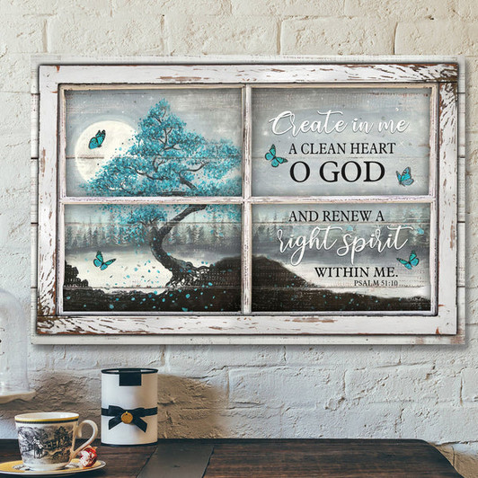 Landscape God Canvas Prints - Jesus Canvas Wall Art - The tree of peace - Create in me a clean heart Canvas