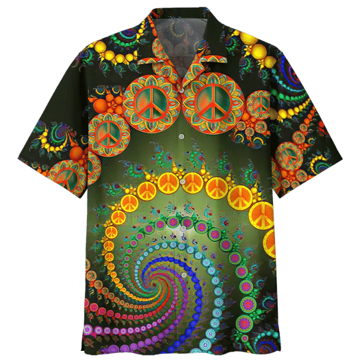 Colorful Spiral Design Hippie Pattern Hawaiian Shirt
