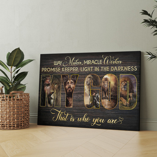 Warrior Of God Jesus Lion of Judah Way Maker Miracle Worker My God Canvas Prints And PosterPersonalized Baby Loss Memorial There Is No Foot Too Small