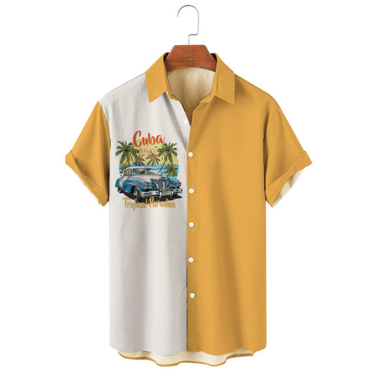 Car Color Matching Daily Simple Loose Large Men's Shirt, Hawaiian shirt vintage, Hawaiian shirt for men, Women