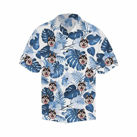 Personalized Dog Face Shirt, Personalized Hawaiian Shirt for Men, floral Aloha shirt men