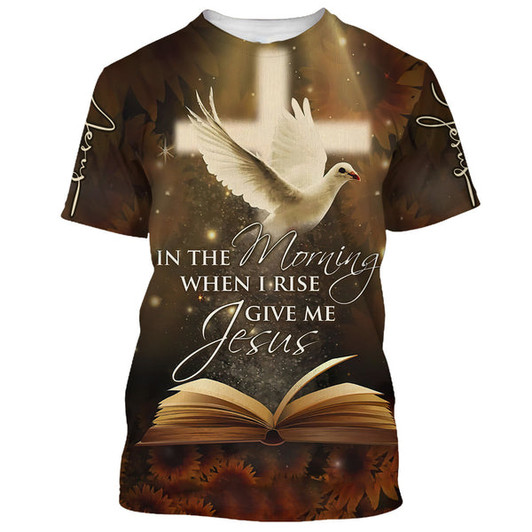 FUNSTUFFPRINT In The Morning When I Rise Give Me Jesus Homing Pigeon 3D All Over Printed Shirt for Men and Women 3D T-shirt