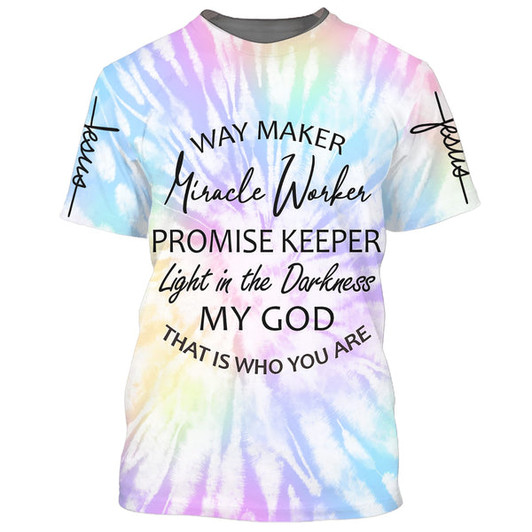 FUNSTUFFPRINT Way Maker Miracle Worker Promise Keeper 3D All Over Printed Shirt for Men and Women
 3D T-shirt