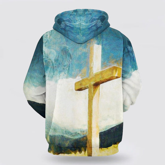 FUNSTUFFPRINT 3D The Cross And The Praying Lion Jesus Focus On Me 3D Hoodie and Zip Hoodie