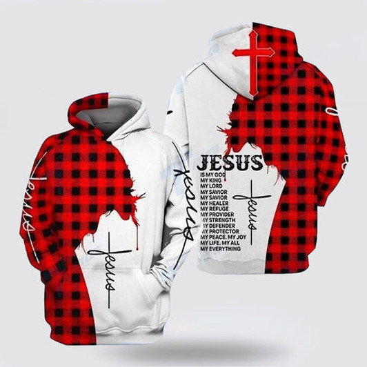FUNSTUFFPRINT 3D Jesus Is My God My King My Lord 3D Hoodie and Zip Hoodie