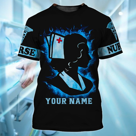 FUNSTUFFPRINT Custom Funny Nurse 3D Shirt, To be a Nurse- Personalized Name Unisex Tshirt 3D T-shirt