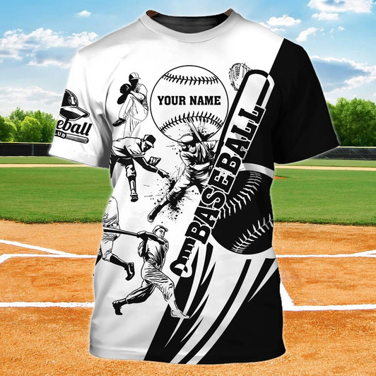 FUNSTUFFPRINT Custom Baseball Shirt, 3D Print Baseball T Shirt, Baseball Team Uniform, Baseball Player Gifts 3D T-shirt