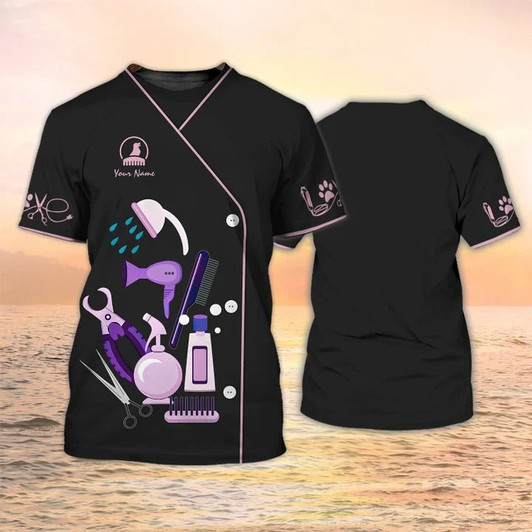 FUNSTUFFPRINT Pet Grooming Tools Shirt Groomer Custom T Shirt, Gift For A Groomer 3D T-shirt