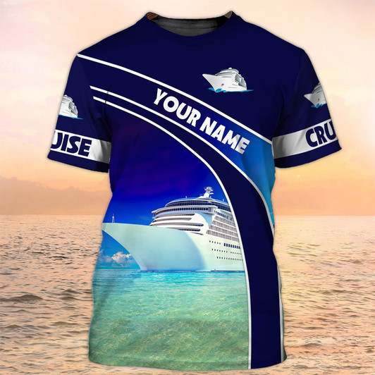 FUNSTUFFPRINT Personalized Name Cruise T Shirts Funny, 3D All Over Printed Cruise Ship T Shirts For Him Her 3D T-shirt