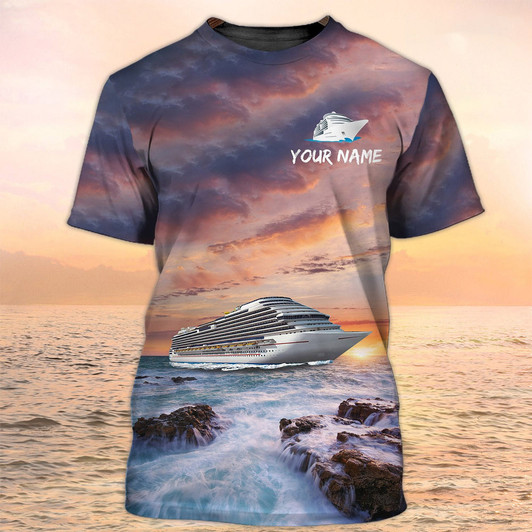 FUNSTUFFPRINT Personalized Name 3D Cruise Tshirts, Best Cruise Shirt Men Women, Unisex Shirt For Cruise Lover 3D T-shirt