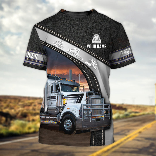 FUNSTUFFPRINT Custom Trucker T Shirt Men Women Cute Truck On Shirt Best Gift To Trucker 3D T-shirt