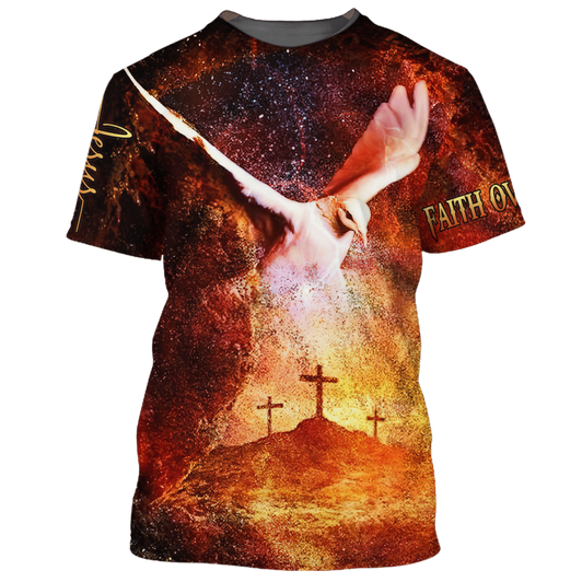 FUNSTUFFPRINT 3D All Over Print Faith Over Fear T Shirt Jesus Unisex Shirts For Men Women 3D T-shirt