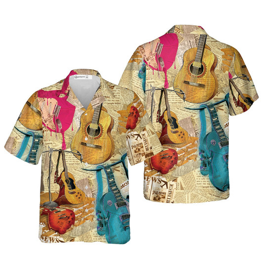 Best Guitarist In The Country Guitar Hawaiian Shirt for Men, Gift for Guitar Lover Music Instrument Player