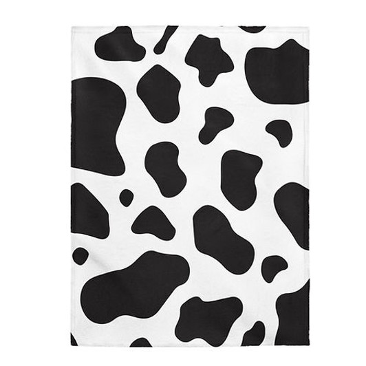 FUNSTUFFPRINT Cow Print Velvet Plush Blanket-Cozy Blanket-Comfy Blanket-Animal Print