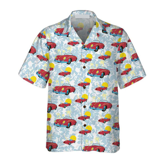 Porsche 356 Tropical Floral Hawaiian Shirt for Men and women