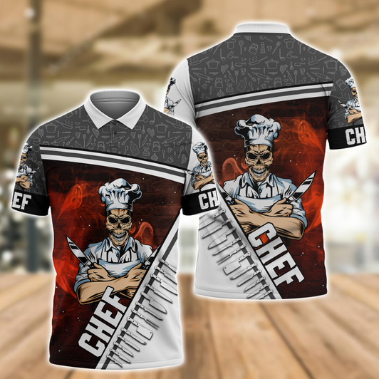 FUNSTUFFPRINT  Chef - 3D All Over Print Polo Shirt Size S-5XL