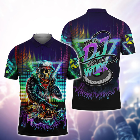 FUNSTUFFPRINT  Dj,  02 3D All Over Print Polo Shirt Size S-5XL