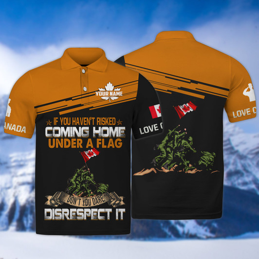 FUNSTUFFPRINT If You Haven't Risked Coming Home Remembrance Day Veterans Canada 3D All Over Print Polo Shirt Size S-5XL