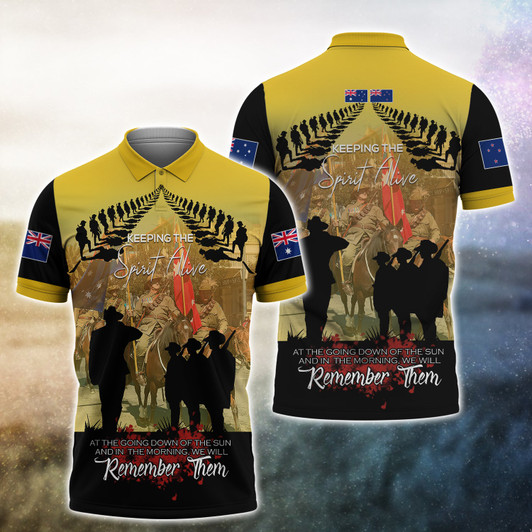 FUNSTUFFPRINT Keeping Spirit Alive, We Will Remember Them 3D Polo Shirt