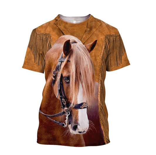 FUNSTUFFPRINT Personalized American Quarter Horse Native American Cowboy Unisex Shirts 3D T-shirt