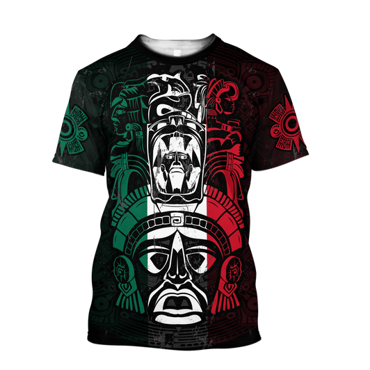 FUNSTUFFPRINT Coolspod Unisex Aztec Shirt Ancient Aztec Maya Ceremony Mask 3D T Shirt 3D T-shirt