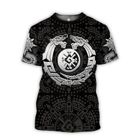 FUNSTUFFPRINT Aztec Mayan Snake Calendar Sun T Shirt 3D T-shirt