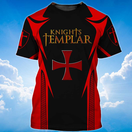 FUNSTUFFPRINT Knight Templar Jesus Christ Is The Only Way To Heaven T-Shirt 3D T-shirt