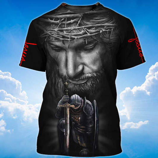 FUNSTUFFPRINT Don'T Be Afraid Just Have Faith Knight Jesus Shirt Knight Templar Tshirt Coolspod 3D T-shirt