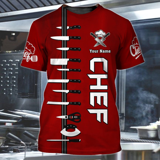 FUNSTUFFPRINT Custom 3D Chef Shirt For Men Women Master Chef Gifts Christmas Gift Master Chef 3D T-shirt