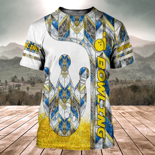 FUNSTUFFPRINT Bowling Diamond 3D Unisex Shirt Men Women Present Bowling Players Coolspod 3D T-shirt
