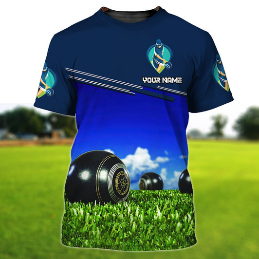 FUNSTUFFPRINT Personalized Lawn Bowl Shirt Lawn Bowls Player Shirt Gift For A Lawn Bowl Men Women 3D T-shirt