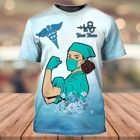 FUNSTUFFPRINT Personalized 3D Full Printed Nurse Shirts Strong Storm Nurse Shirt 3D T-shirt