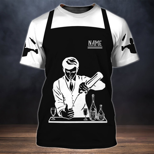 FUNSTUFFPRINT Custom Bartender 3D T Shirt, Barista Shirts, Bartender Mafia Shirts 3D T-shirt