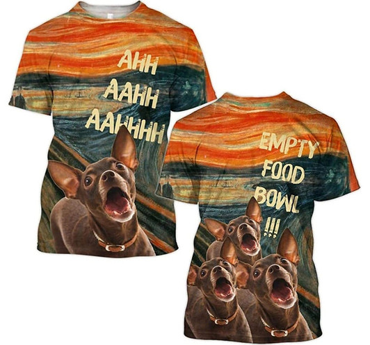 FUNSTUFFPRINT Empty Food Bowl Dog 3D Shirt 3D T-shirt