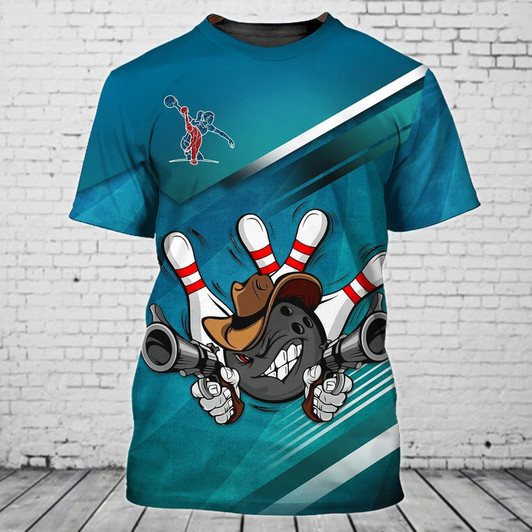 FUNSTUFFPRINT Personalized Bowling Friend T Shirt, Bowling Team Uniform Shirts, Shirt For Bowling Players 3D T-shirt