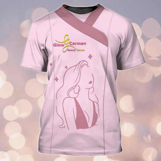 FUNSTUFFPRINT Glow Carmen Beauty Center 3D Tshirt Tad, Beauty Center Shirts 3D T-shirt