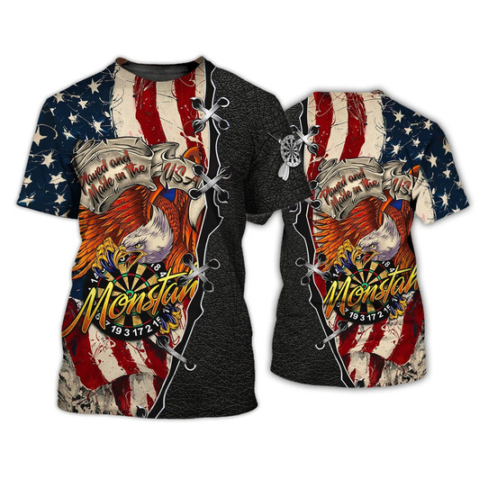 FUNSTUFFPRINT 3D Dart T Shirt, Played And Made In The USA Monstah Dart shirt for Men And Woman 3D T-shirt