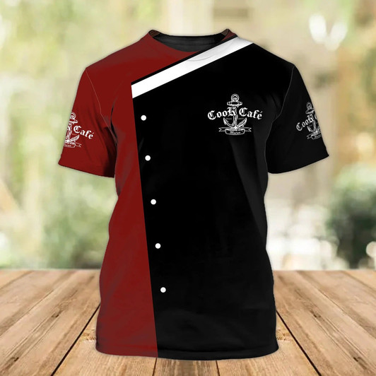 FUNSTUFFPRINT Cook Cafe T Shirt For Men And Women 3D Cook Shirt 3D Chef Shirts 3D T-shirt