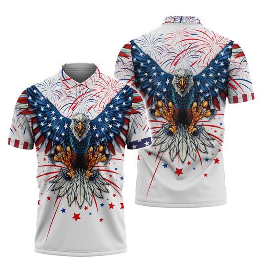 FUNSTUFFPRINT Independence Day Is Coming Ealge Polo Shirt Size S-5XL