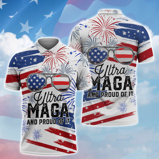 FUNSTUFFPRINT Ultra Maga And Proud Of It Polo Shirt Size S-5XL