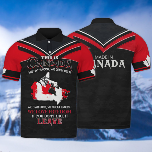 FUNSTUFFPRINT Pride of Canadians Design  Polo Shirt Size S-5XL