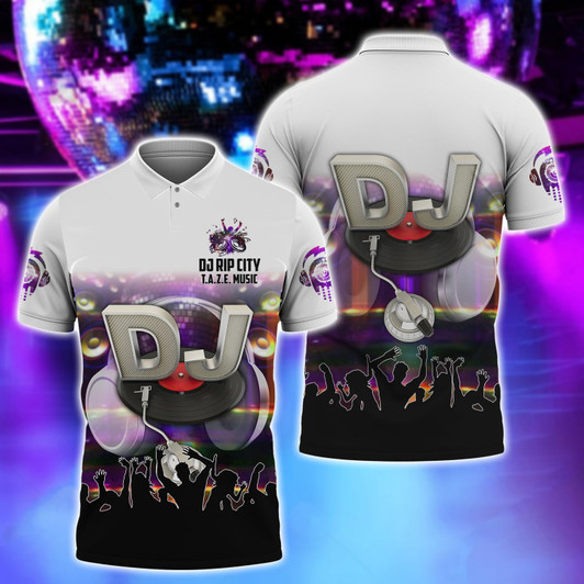 FUNSTUFFPRINT DJ Rip City - T.A.Z.E. Music  Polo Shirt Size S-5XL