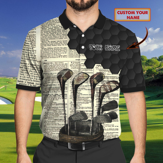 FUNSTUFFPRINT Golf - Personalized Name 3D All Over Print Polo Shirt Size S-5XL